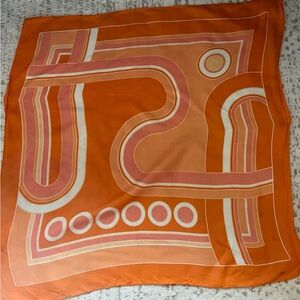 Vintage Orange and Pink Geometric Scarf